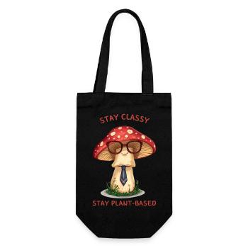 Stay Classy - Design de champignon nostalgique - Sac à bouteille - noir - Devant