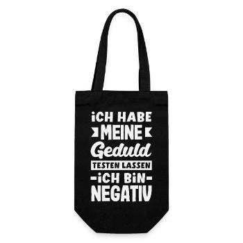 Patience tested – I'm negative - Gift Bag for Bottles - black - Front