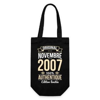 18th Birthday - Original - November 2007 - Gift Bag for Bottles - black - Front