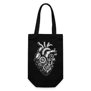 Steampunk Heart Gearwork - Gift Bag for Bottles - black - Front