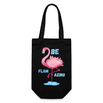 Pink Flamingo Be Flamazing  - Gift Bag for Bottles - black - Front