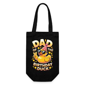 Vater der Geburtstagsente - Geschenkbeutel für Flaschen - Schwarz - Vorne