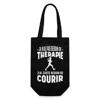 Pas Besoin de Thérapie J’ai Besoin de Courir - Sac à bouteille - noir - Devant
