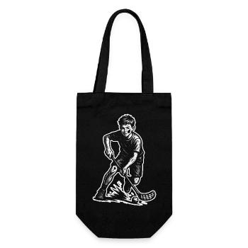 Tolles Unihockey Geschenk für Unihockey - Geschenkbeutel für Flaschen - Schwarz - Vorne