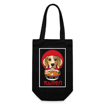 Cute Beagle Ramen Japanese Pop Art Foodie Gift - Gift Bag for Bottles - black - Front