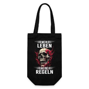 Mein Leben - Meine Regeln - Geschenkbeutel für Flaschen - Schwarz - Vorne