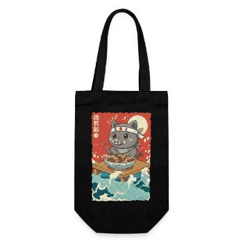 Anime Wildschwein - Geschenkbeutel für Flaschen - Schwarz - Vorne