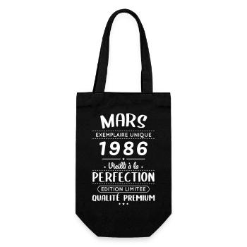 40-jähriges Jubiläum – März 1986 Perfektion - Geschenkbeutel für Flaschen - Schwarz - Vorne