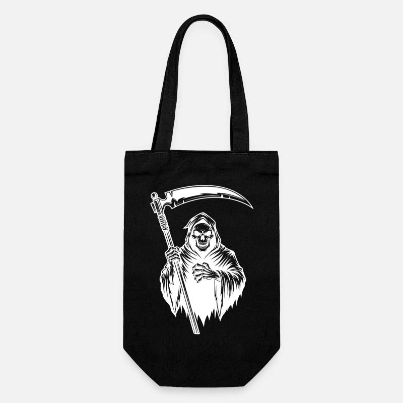 Der Sensenmann Reaper Design Skull Version - Geschenkbeutel für Flaschen - Schwarz