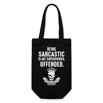Sarcastic Superhero Offended - Gift Bag for Bottles - black - Front