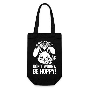 Lapin de Pâques Hoppy – Ne t’inquiète pas, sois hopp - Sac à bouteille - noir - Devant