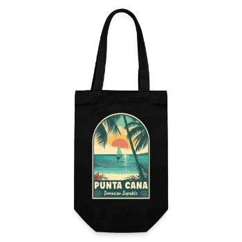 Entdecken Sie Punta Cana, Dominikanische Republik - Geschenkbeutel für Flaschen - Schwarz - Vorne