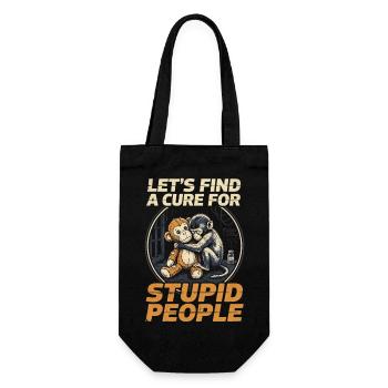 Lets find a cure for stupid people Monkey Punch - Gift Bag for Bottles - black - Front