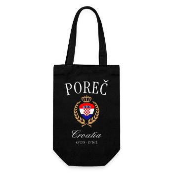 Poreč Croatia Coat of Arms Crown – Travel Souvenir - Gift Bag for Bottles - black - Front