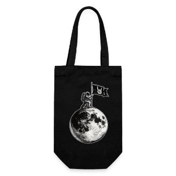 Metalhand Flagge auf dem Mond - Geschenkbeutel für Flaschen - Schwarz - Vorne