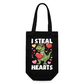 Retro Heart Valentine's Day Design Love - Gift Bag for Bottles - black - Front
