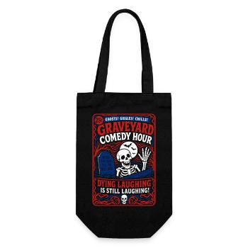 Graveyard Comedy Hour Skelett Humor - Geschenkbeutel für Flaschen - Schwarz - Vorne