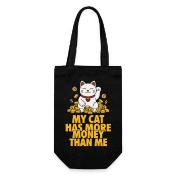 Mon chat a plus d’argent que moi - Sac à bouteille - noir - Devant