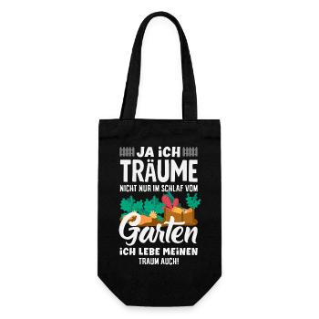 Ich Träume Vom Garten - Geschenkbeutel für Flaschen - Schwarz - Vorne