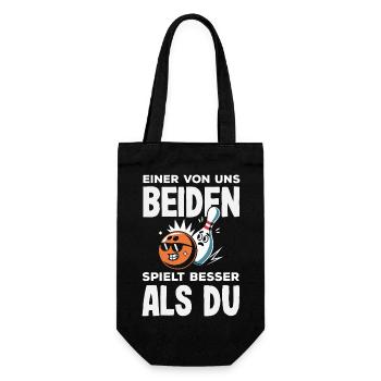 Einer Spielt Besser Bowling - Geschenkbeutel für Flaschen - Schwarz - Vorne