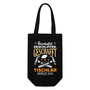 Tischler Geselle Geschafft - Geschenkbeutel für Flaschen - Schwarz - Vorne
