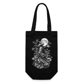 Ronin samouraïs japonais avec Chapeau de paille et katana - Sac à bouteille - noir - Devant