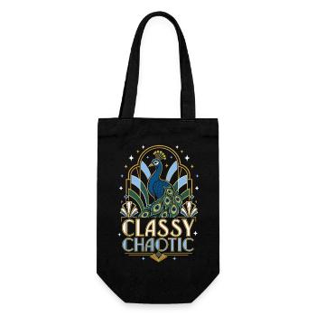 Art déco paon chaotique et élégant - Sac à bouteille - noir - Devant