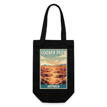 Entdecken Sie das Outback von Coober Pedy in Australien - Geschenkbeutel für Flaschen - Schwarz - Vorne