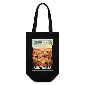 Erleben Sie Outback of Coober Pedy in Australien - Geschenkbeutel für Flaschen - Schwarz - Vorne