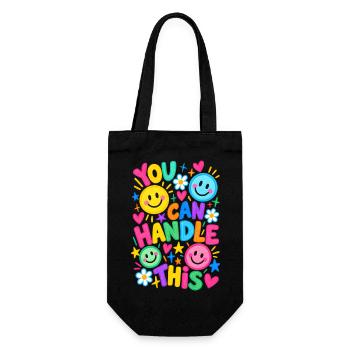 You Can Handle This Positiver Motivationsspruch - Geschenkbeutel für Flaschen - Schwarz - Vorne