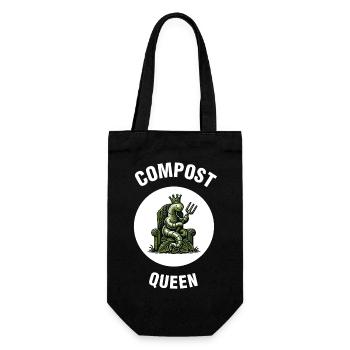 Compost Queen Regenwurm-Garten - Geschenkbeutel für Flaschen - Schwarz - Vorne
