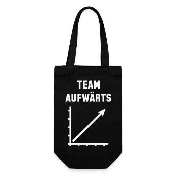 Team Aufwärts (Erfolg / Fortschritt / White) - Geschenkbeutel für Flaschen - Schwarz - Vorne