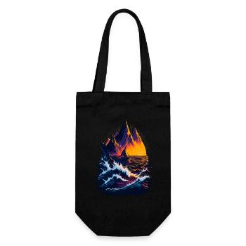 Fantastique illustration de paysage - Sac à bouteille - noir - Devant