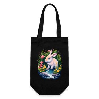 Beautiful illustration of a rabbit - Gift Bag for Bottles - black - Front