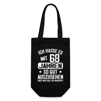 68 Jahre Jung - Vintage Geburtstagsspruch - Geschenkbeutel für Flaschen - Schwarz - Vorne