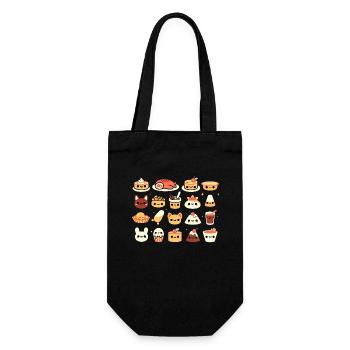 Kawaii Food Friends Fete - Gift Bag for Bottles - black - Front