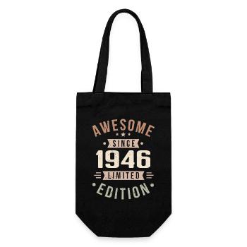 Original 1946 Jahrgang Vintage Geburtstag 1946 - Geschenkbeutel für Flaschen - Schwarz - Vorne