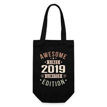 Original 2019 Vintage Vintage Birthday 2019 - Gift Bag for Bottles - black - Front