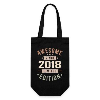Original 2018 Vintage Vintage Birthday 2018 - Gift Bag for Bottles - black - Front