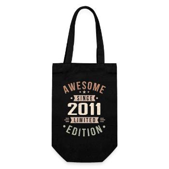Original 2011 Vintage Vintage Birthday 2011 - Gift Bag for Bottles - black - Front