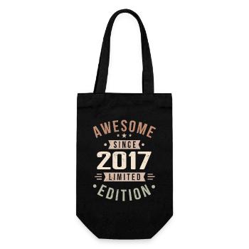 Original 2017 Jahrgang Vintage Geburtstag 2017 - Geschenkbeutel für Flaschen - Schwarz - Vorne