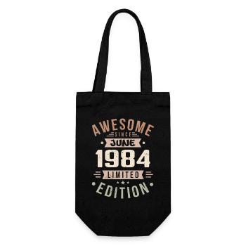June 1984 Birthday June 1984 Gift June 1984 - Gift Bag for Bottles - black - Front