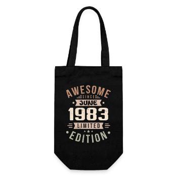 June 1983 Birthday June 1983 Gift June 1983 - Gift Bag for Bottles - black - Front