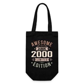 June 2000 Birthday June 2000 Gift June 2000 - Gift Bag for Bottles - black - Front