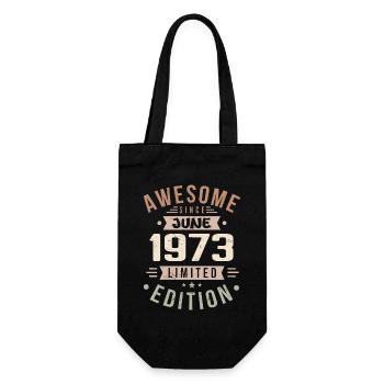Juni 1973 Geburtstag Juni 1973 Geschenk Juni 1973 - Geschenkbeutel für Flaschen - Schwarz - Vorne