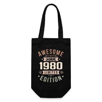 June 1980 Birthday June 1980 Gift June 1980 - Gift Bag for Bottles - black - Front