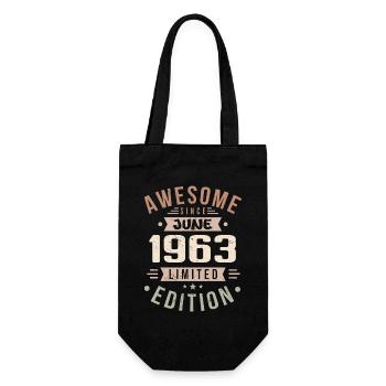 June 1963 Birthday June 1963 Gift June 1963 - Gift Bag for Bottles - black - Front