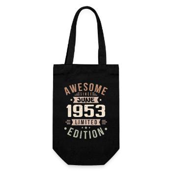 June 1953 Birthday June 1953 Gift June 1953 - Gift Bag for Bottles - black - Front