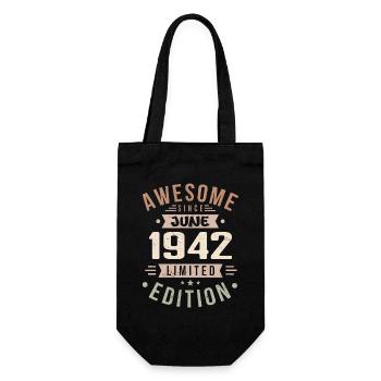 June 1942 birthday June 1942 gift June 1942 - Gift Bag for Bottles - black - Front