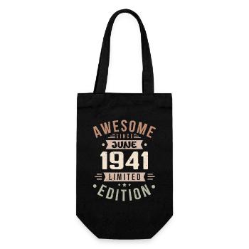 June 1941 Birthday June 1941 Gift June 1941 - Gift Bag for Bottles - black - Front